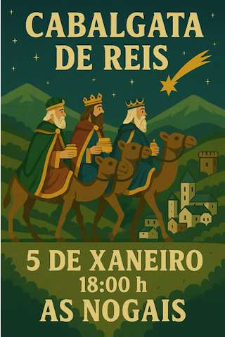 Fechas, información, programa, cartel, imágenes, mapa y ubicación de Cabalgata de Reyes   en  As Nogais