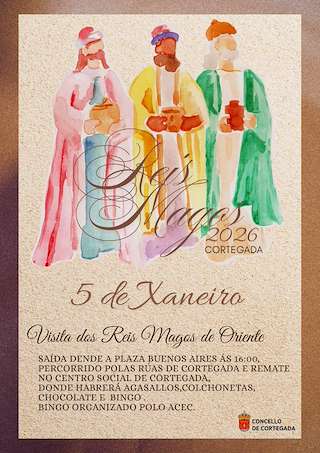 Fechas, información, programa, cartel, imágenes, mapa y ubicación de Cabalgata de Reyes (2026) en Cortegada