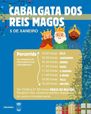 Fechas, información, programa, cartel, imágenes, mapa y ubicación de Cabalgata de Reyes (2026) en Ponteceso