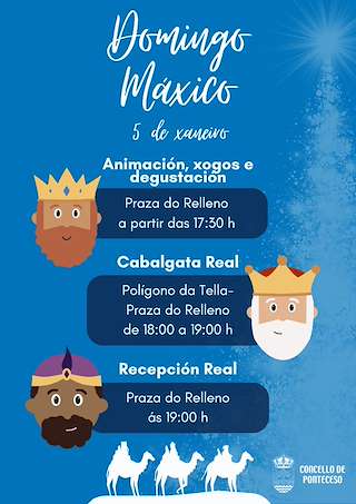 Fechas, información, programa, cartel, imágenes, mapa y ubicación de Cabalgata dos Reis Magos  (2026)  en  Ponteceso