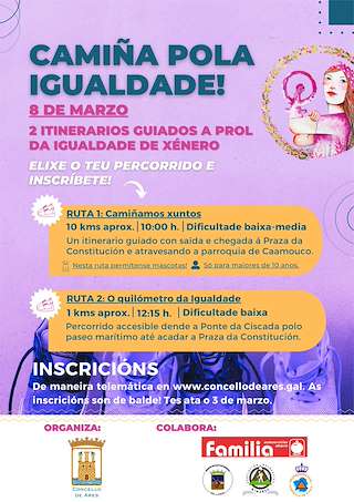 Fechas, información, programa, cartel, imágenes, mapa y ubicación de Camiña pola Igualdade  en  Ares