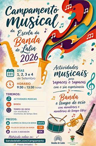 Fechas, información, programa, cartel, imágenes, mapa y ubicación de Campamento Musical de Verán (2026) en Lalín