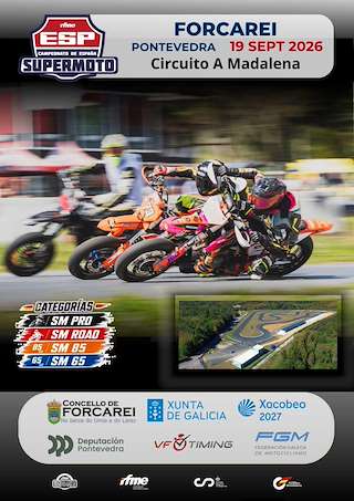 Fechas, información, programa, cartel, imágenes, mapa y ubicación de Campeonato de España de Supermoto (2026) en Forcarei