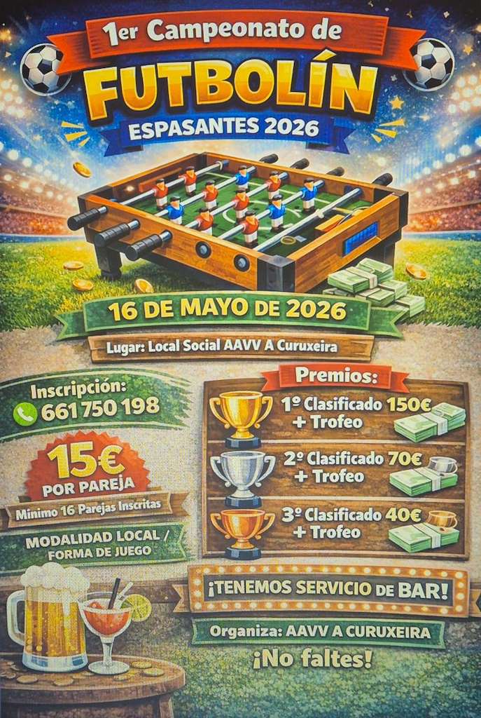 I Campeonato de Futbolín de Espasantes  (2026) en Pantón