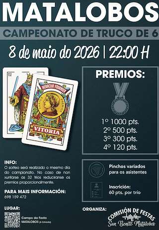Fechas, información, programa, cartel, imágenes, mapa y ubicación de Campeonato de Truco de Matalobos (2026)  en  A Estrada