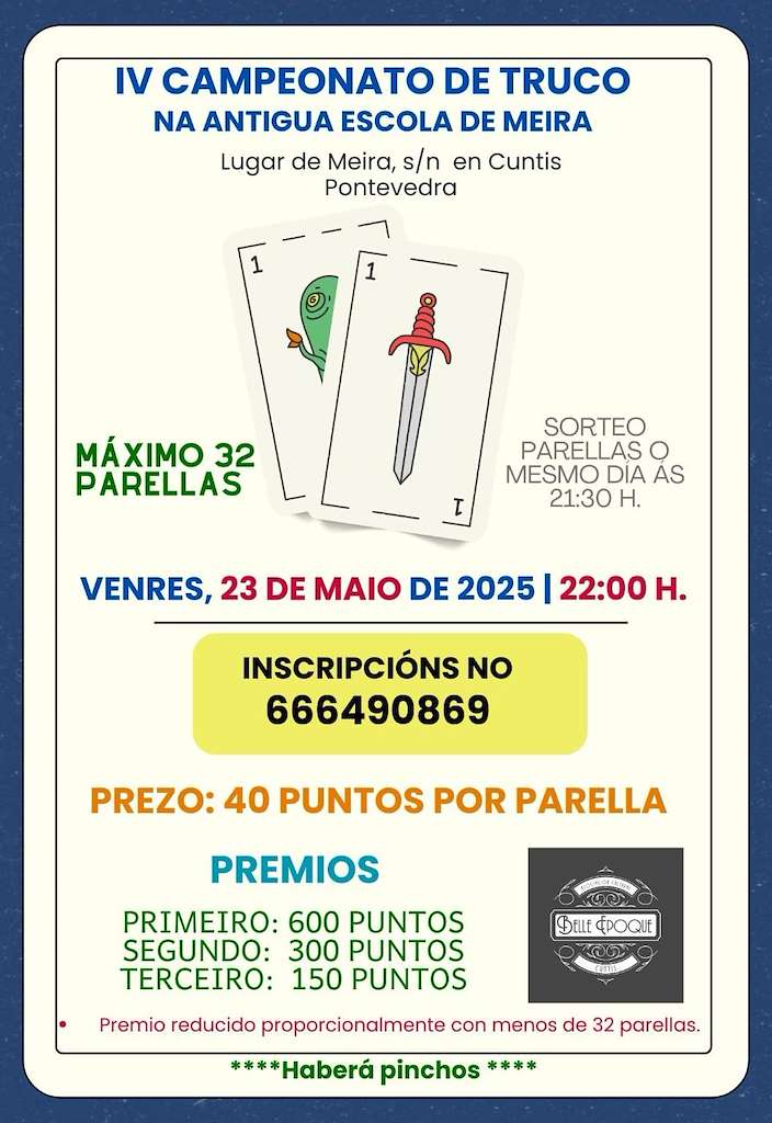 IV Campeonato de Truco de Meira (2025) en Cuntis