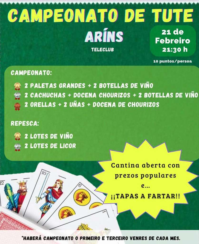 Campeonato de Tute de Aríns en Santiago de Compostela
