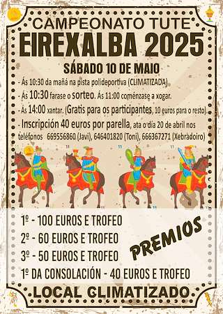 Fechas, información, programa, cartel, imágenes, mapa y ubicación de Campeonato de Tute de Eirexalba  en  O Incio