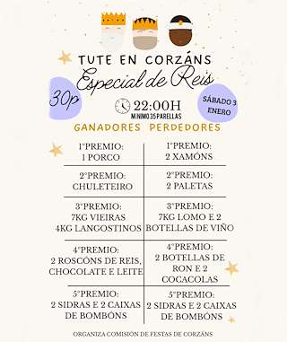 Fechas, información, programa, cartel, imágenes, mapa y ubicación de Campeonato de Tute Especial de Reis de Corzáns  (2026)  en  Salvaterra do Miño