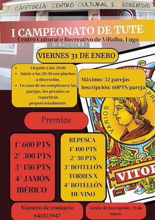 Fechas, información, programa, cartel, imágenes, mapa y ubicación de I Campeonato de Tute  en  Vilalba