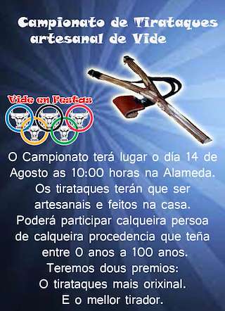 Fechas, información, programa, cartel, imágenes, mapa y ubicación de Campionato de Tirataques Artesanal de Vide  en  As Neves