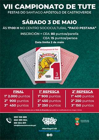 Fechas, información, programa, cartel, imágenes, mapa y ubicación de VII Campionato de Tute  en  Castroverde