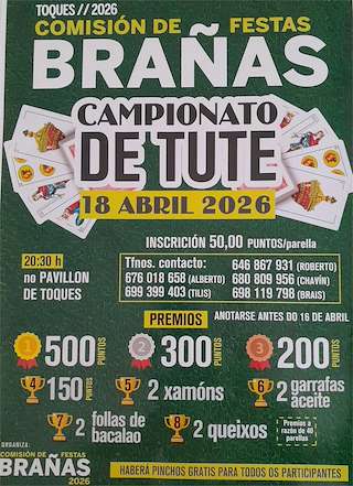 Fechas, información, programa, cartel, imágenes, mapa y ubicación de Campionato de Tute de Brañas  (2026) en Toques