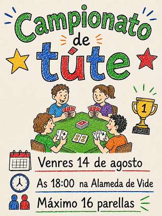 Fechas, información, programa, cartel, imágenes, mapa y ubicación de Campionato de Tute de Vide (2026) en As Neves