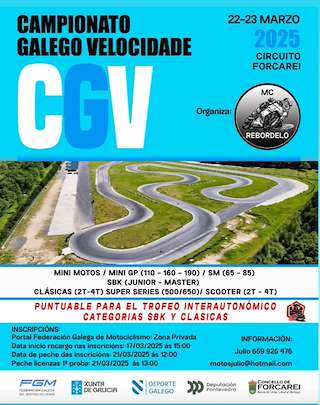 Fechas, información, programa, cartel, imágenes, mapa y ubicación de Campionato Galego de Velocidade  en  Forcarei