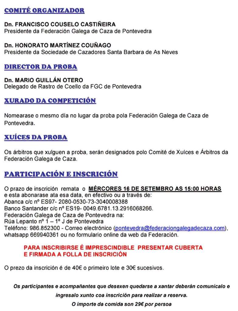 XXXII Campionato Provincial de Rastro de Coello  (2026) en As Neves