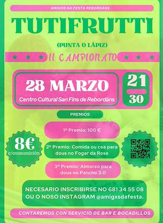 Fechas, información, programa, cartel, imágenes, mapa y ubicación de II Campionato Tutifruti de Rebordáns (2026)  en  Tui