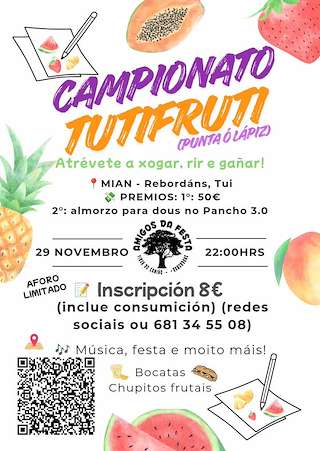 Fechas, información, programa, cartel, imágenes, mapa y ubicación de Campionato Tutifruti (2025)  en  Tui