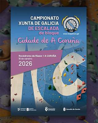 Fechas, información, programa, cartel, imágenes, mapa y ubicación de Campionato Xunta de Galicia de Escalada de Bloque (2026)  en  A Coruña