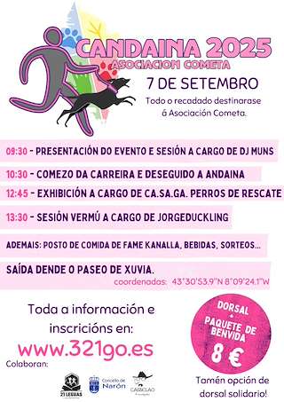 Fechas, información, programa, cartel, imágenes, mapa y ubicación de Candaina - Andaina e Carreira Solidaria  en  Narón