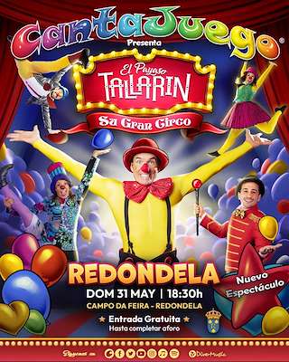 Fechas, información, programa, cartel, imágenes, mapa y ubicación de Cantajuego - El Payaso Tallarín (2026)  en  Redondela