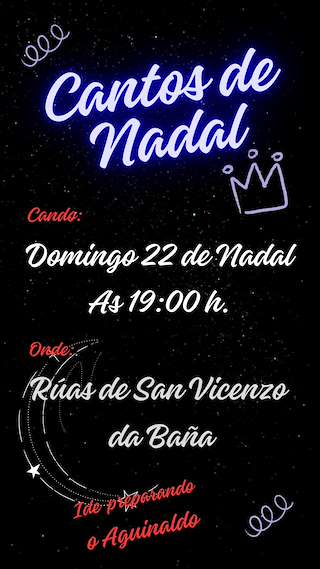Fechas, información, programa, cartel, imágenes, mapa y ubicación de Cantares de Nadal  en  A Baña