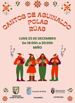 Fechas, información, programa, cartel, imágenes, mapa y ubicación de Cantos de Aguinaldo polas Rúas  en  Miño