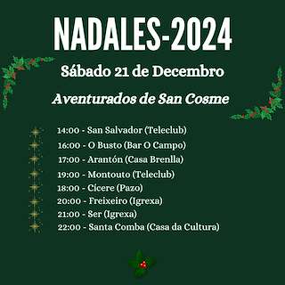 Fechas, información, programa, cartel, imágenes, mapa y ubicación de Cantos de Nadal   en  Santa Comba
