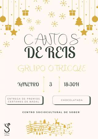 Fechas, información, programa, cartel, imágenes, mapa y ubicación de Cantos de Reis   en  Sober
