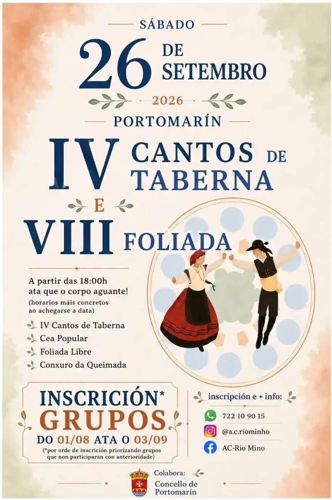 IV Cantos de Taberna e VIII Foliada (2026) en Portomarín