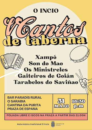 Fechas, información, programa, cartel, imágenes, mapa y ubicación de V Cantos de Taberna   en  O Incio