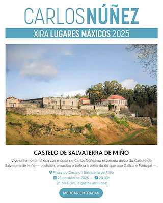 Carlos Núñez en Concerto - Xira Lugares Máxicos (2026) en Salvaterra do Miño