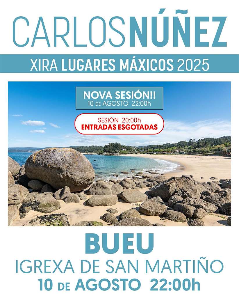 Carlos Núñez en Concierto – Xira Lugares Máxicos (2025) en Bueu