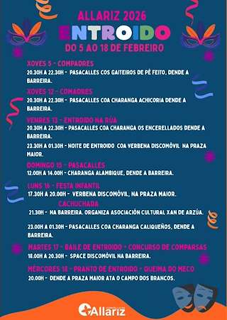Fechas, información, programa, cartel, imágenes, mapa y ubicación de Carnaval (2026) en Allariz
