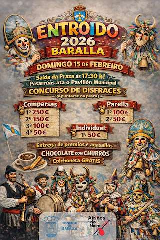 Fechas, información, programa, cartel, imágenes, mapa y ubicación de Carnaval (2026) en Baralla