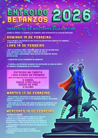 Fechas, información, programa, cartel, imágenes, mapa y ubicación de Carnaval (2026) en Betanzos