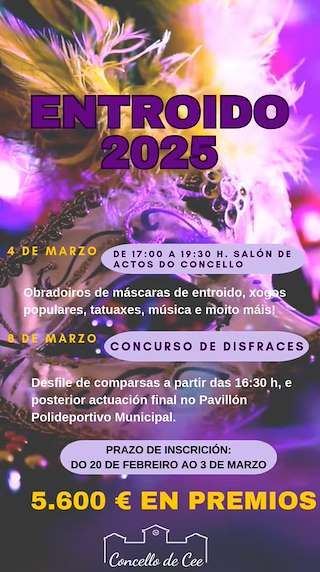 Fechas, información, programa, cartel, imágenes, mapa y ubicación de Carnaval  en  Cee