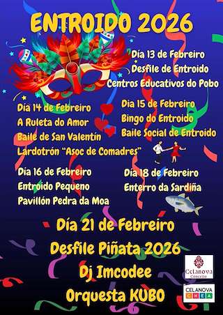 Fechas, información, programa, cartel, imágenes, mapa y ubicación de Carnaval (2026) en Celanova