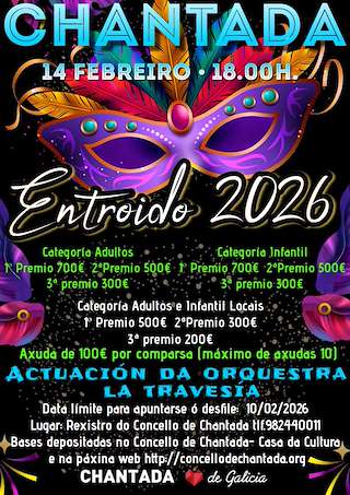 Fechas, información, programa, cartel, imágenes, mapa y ubicación de Carnaval (2026) en Chantada