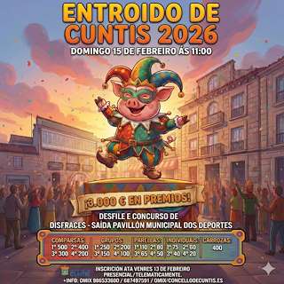 Fechas, información, programa, cartel, imágenes, mapa y ubicación de Carnaval (2026) en Cuntis