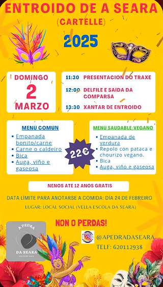 Fechas, información, programa, cartel, imágenes, mapa y ubicación de Carnaval de A Seara  en  Cartelle
