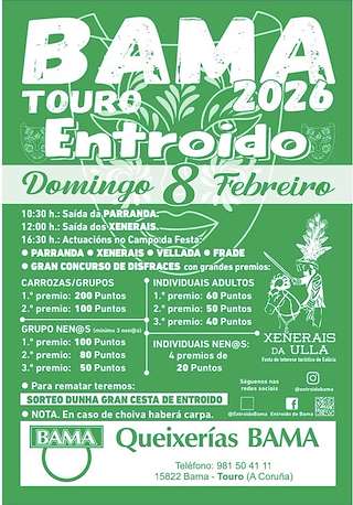 Fechas, información, programa, cartel, imágenes, mapa y ubicación de Carnaval de Bama (2026)  en  Touro