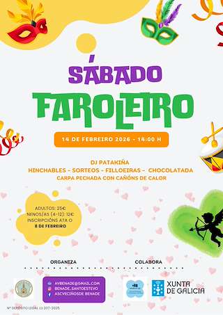 Fechas, información, programa, cartel, imágenes, mapa y ubicación de Carnaval de Benade - Sábado Faroleiro (2026) en Lugo
