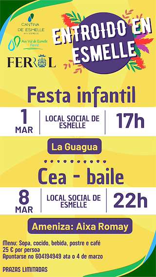 Fechas, información, programa, cartel, imágenes, mapa y ubicación de Carnaval de Esmelle  en  Ferrol