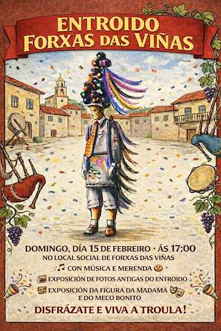 Fechas, información, programa, cartel, imágenes, mapa y ubicación de Carnaval de Forxas das Viñas  en  A Merca