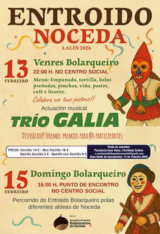 Fechas, información, programa, cartel, imágenes, mapa y ubicación de Carnaval de Noceda  (2026) en Lalín