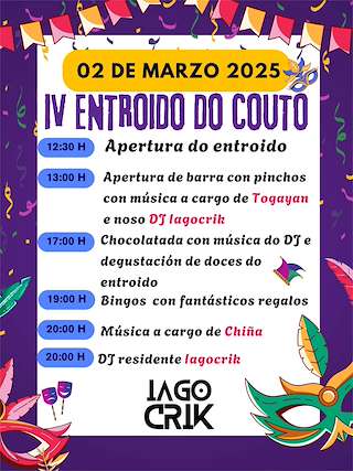 Fechas, información, programa, cartel, imágenes, mapa y ubicación de IV Carnaval de O Couto  en  Noia