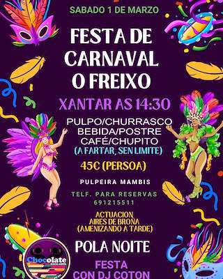 Fechas, información, programa, cartel, imágenes, mapa y ubicación de Carnaval de O Freixo   en  Outes