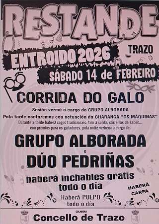 Fechas, información, programa, cartel, imágenes, mapa y ubicación de Carnaval de Restande (2026) en Trazo