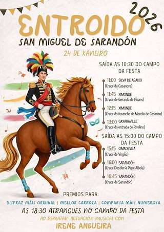 Fechas, información, programa, cartel, imágenes, mapa y ubicación de Carnaval de San Miguel de Sarandón (2026)  en  Vedra